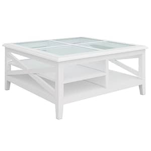 Tacito Square Coﬀee Table with Glass Top