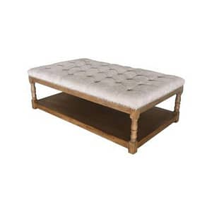 Leigh Fab Ottoman With Shelf By best price furniture outlet - Steel By best price furniture outlet