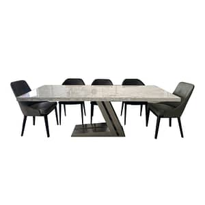 LUCERINE Modern marble top Dining Table with chairs by Best Price Furniture Outlet