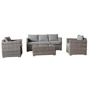 Wallace Light Grey Outdoor 4 Piece Lounge Setting