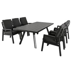 Britt Outdoor 7 Piece Dining Set Charcoal And Grey By Best Price Furniture