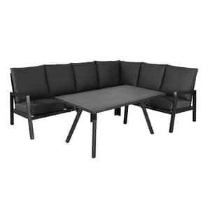 Charcoal and Grey Britt Outdoor Corner Lounge Dining Set By Best Price Furniture