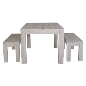 Brushed White Cane Outdoor 3 Piece Dining Set By Best Price Furniture