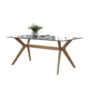 CAYMAN RECTANGLE GLASS TOP DINING TABLE by Best Price Furniture Outlet