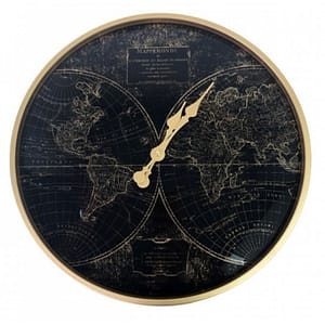 Round Clock World Map 45CM By Best Price Furniture