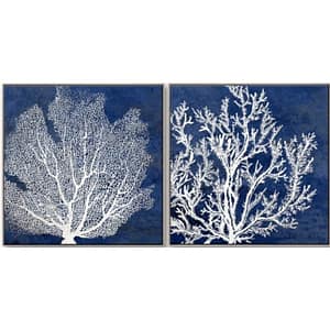 Deep Sea Blue Coral Framed By Best Price Furniture