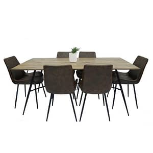 Layla 7PC 180cm Dining Setting with Natal Chairs By Best Price Furniture