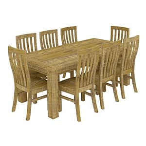 Aria Rectangular Dining Table with 8 Chairs Set By Best Price Furniture