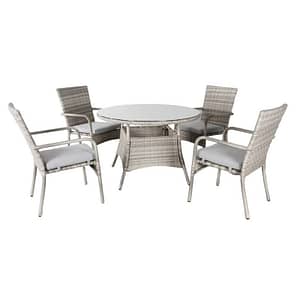 Ashby Outdoor 5 Piece Dining Set Light Grey By Best Price Furniture