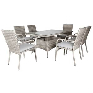 Ashby Outdoor 7 Piece Dining Set Light Grey By Best Price Furniture