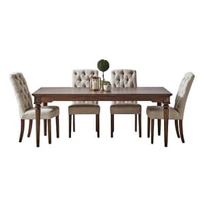 Front View Ronan 7 Piece 200cm Rectangular Dining Setting By Best Price Furniture