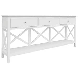 Tacito White Hall Table With 3 Drawers and 1 Compartment By Best Price Furniture