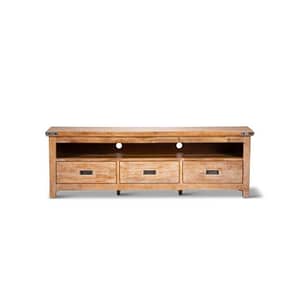 Front View Honey Wash Kennice TV Unit With 3 Drawers By Best Price Furniture