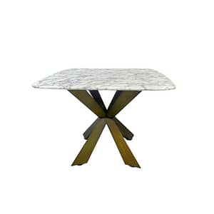 X-shaped Lamp Table With white marble By Best Price Furniture Outlet