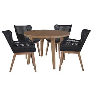Affordable Vivian Outdoor 5 Piece Round Dining Set