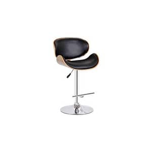 Harlow Bar Black Chair Chrome And Walnut By Best Price Furniture