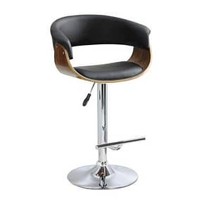 Odo Bar Black Chair Chrome And Walnut By Best Price Furniture
