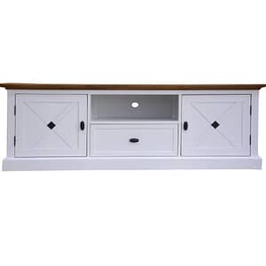 Front View Chocolate and White Ezri TV Unit By Best Price Furniture