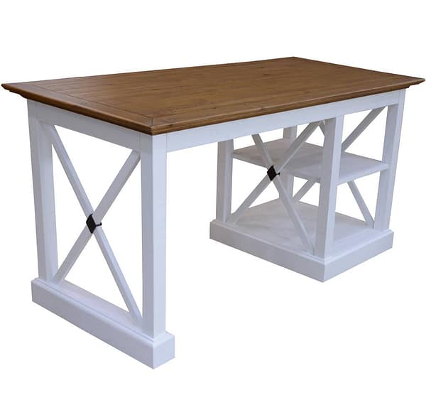 Ezri Student Desk Chocolate and White By Best Price Furniture