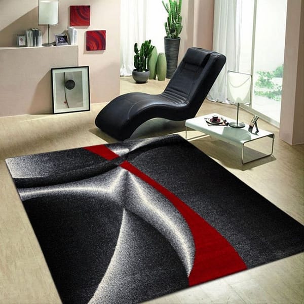 Beautiful Aitlant Black and Red Rug By Best Price Furniture