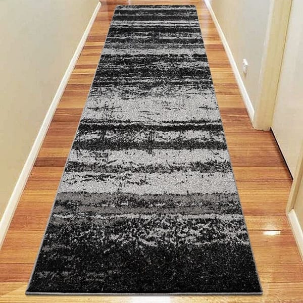 On Floor Black and White Kail 1093 Rug By Best Price Furniture