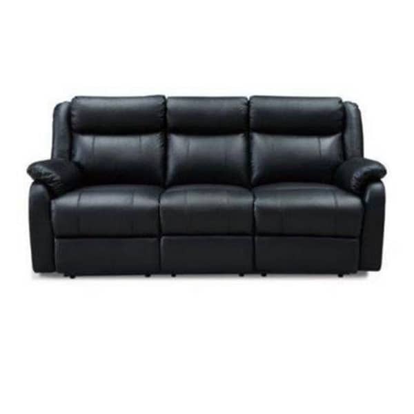 perla lounge Sofa in Leatherette in black by best price furniture outlet.