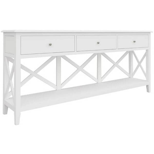 Tacito White Hall Table With 3 Drawers and 1 Compartment By Best Price Furniture