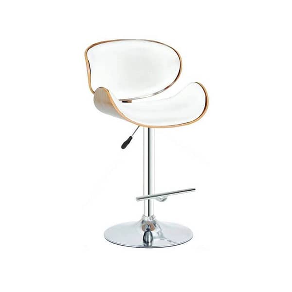 Harlow Bar White Chair Chrome And Walnut By Best Price Furniture