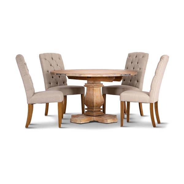 Beautiful Kennice 5pc 135cm Round Dining Set with Kaelyn Chairs By Best Price Furniture