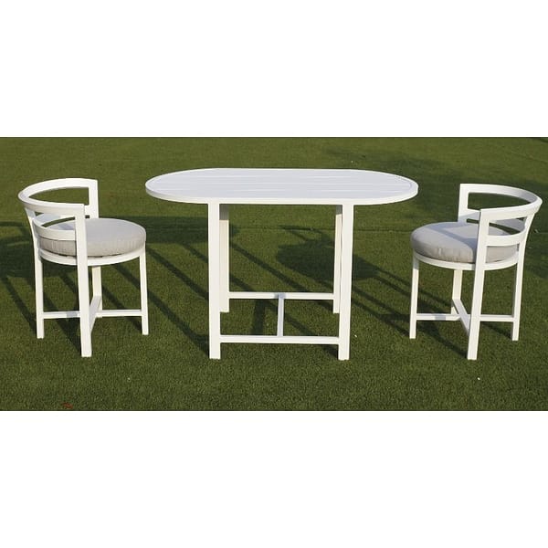 Atticus White Outdoor 3 Piece Balcony Dining Set By Best Price Furniture