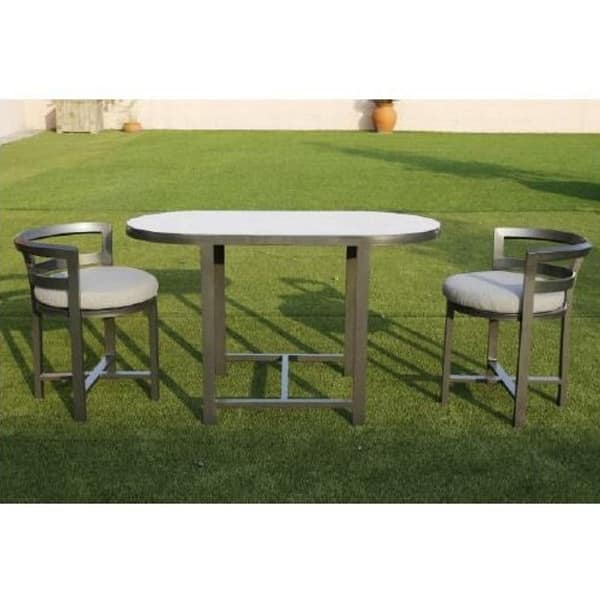 Atticus Grey Outdoor 3 Piece Balcony Dining Set By Best Price Furniture