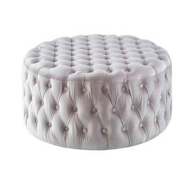 Sorena Velvet Round Ottoman By best price furniture outlet