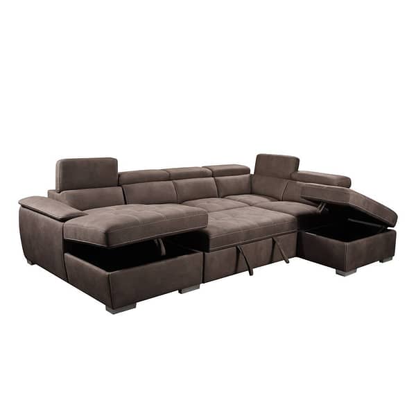 Ellery Corner Modular LHF Chaise/RHF Ottoman Mushroom By Best Price Furniture