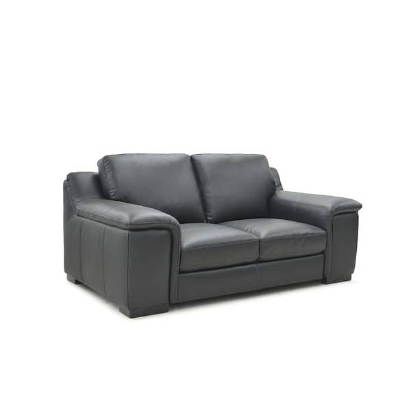 Graphite Earlene Premium Leather 2 Seater Lounge By Best Price Furniture